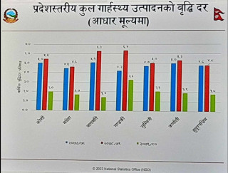 केन्द्रीय तथ्यांक कार्यालयले सार्वजनिक गर्यो आर्थिक वृद्धिदरको आँकडा,कुन प्रदेशमा कति प्रतिशत हुने ?