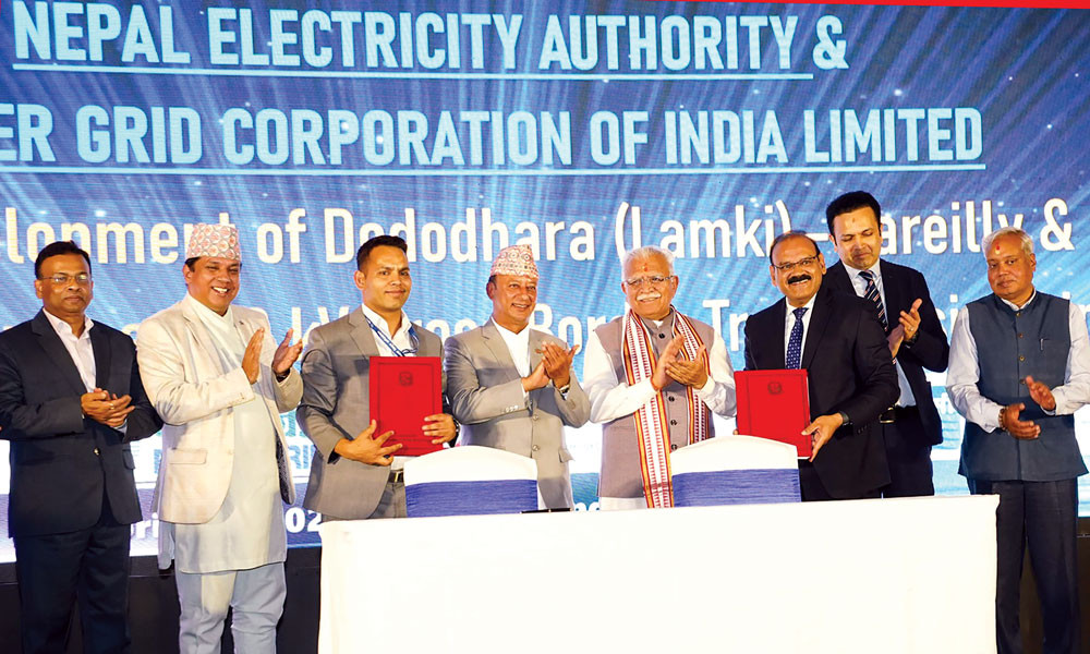 नेपाल र भारतबीच विद्युत् प्रसारण लाइन निर्माण कम्पनी स्थापना गर्ने सम्झौता