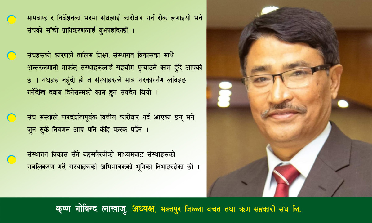 “बचतऋणको कारोबार गर्न गठन भएका संघहरुलाई वित्तीय कारोबार नगर भन्नु गलत हो”